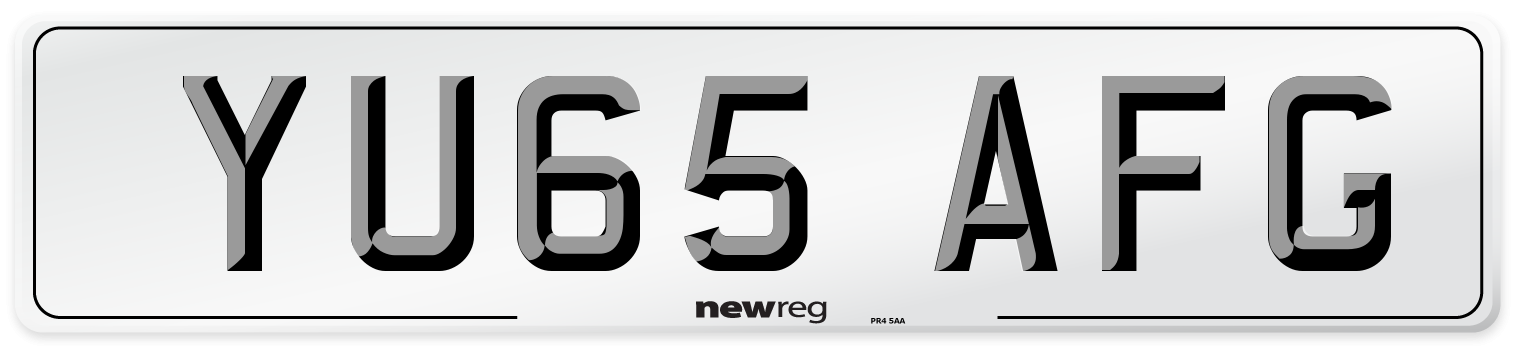 YU65 AFG Number Plate from New Reg